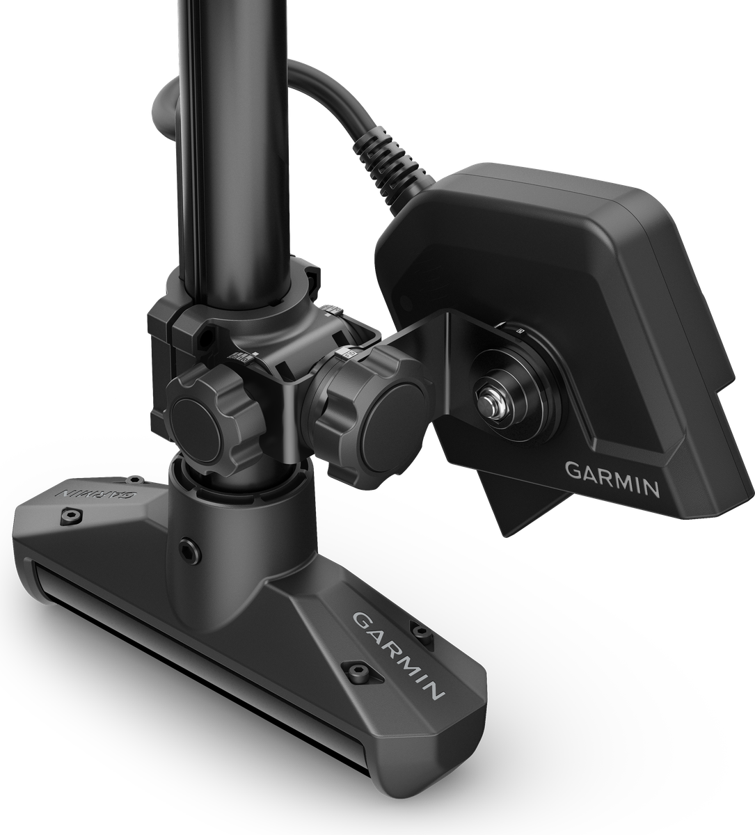 Sonde LiveScope 2 HD montée sur un mât Spy Pole